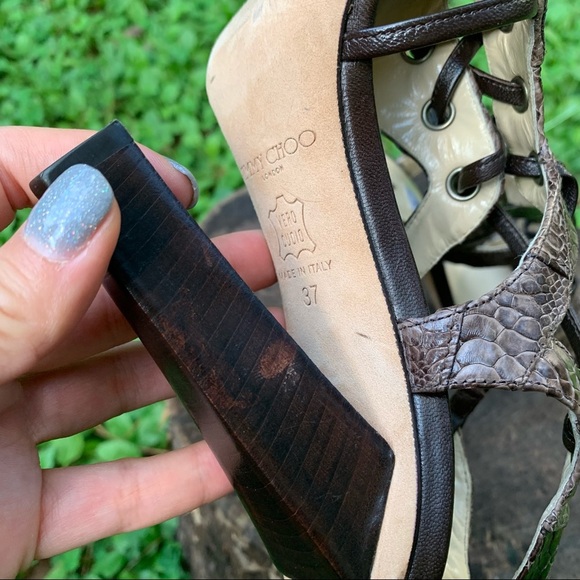 NWOB Jimmy Choo 081 Evita Exotic Gallus sandals - Picture 14 of 16